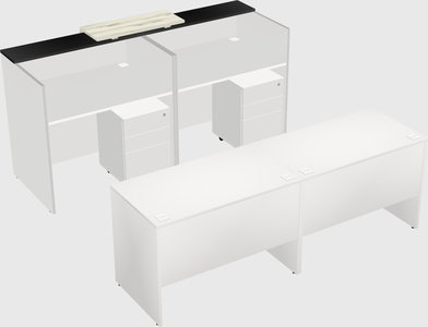 Shared u-shaped reception desks