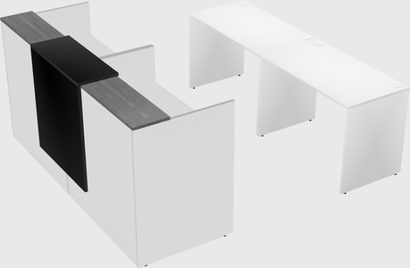 Shared u-shaped reception desks