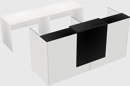 Shared u-shaped reception desks