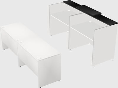 Shared u-shaped reception desks