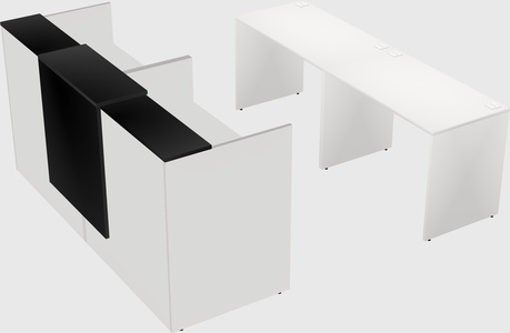 Shared u-shaped reception desks