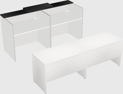 Shared u-shaped reception desks