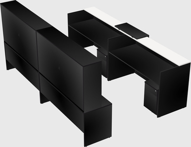 Shared u-shaped reception desks