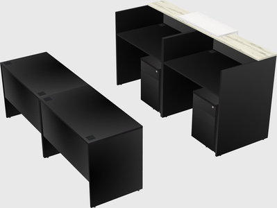 Shared u-shaped reception desks