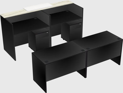 Shared u-shaped reception desks