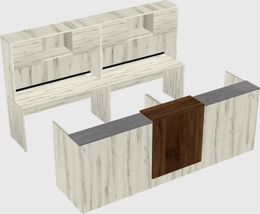 Shared u-shaped reception desks