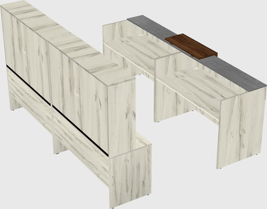 Shared u-shaped reception desks