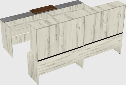 Shared u-shaped reception desks