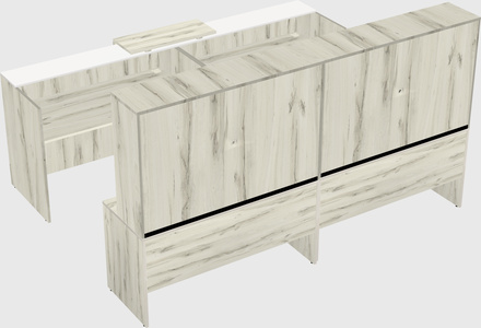 Shared u-shaped reception desks