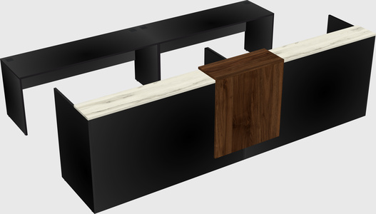 Shared u-shaped reception desks