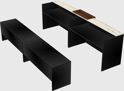 Shared u-shaped reception desks