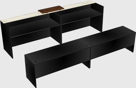 Shared u-shaped reception desks