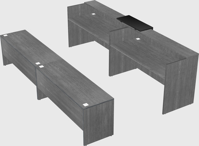 Shared u-shaped reception desks