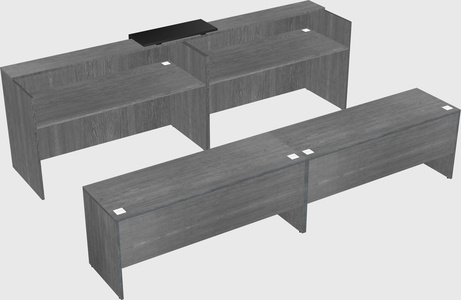 Shared u-shaped reception desks