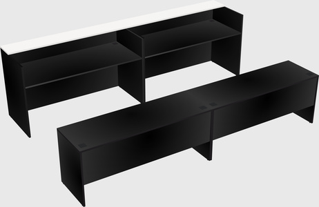 Shared u-shaped reception desks