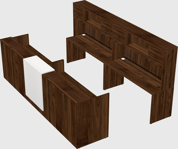 Shared u-shaped reception desks