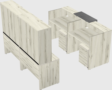 Shared u-shaped reception desks