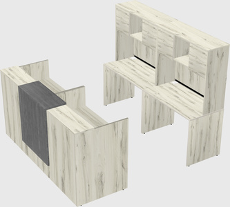Shared u-shaped reception desks
