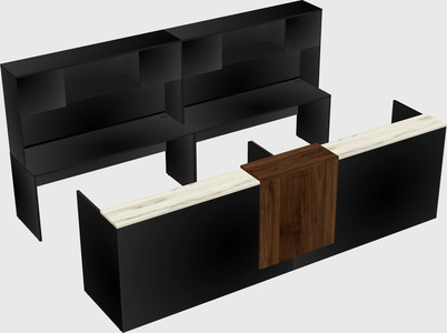 Shared u-shaped reception desks