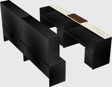 Shared u-shaped reception desks