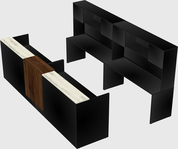 Shared u-shaped reception desks