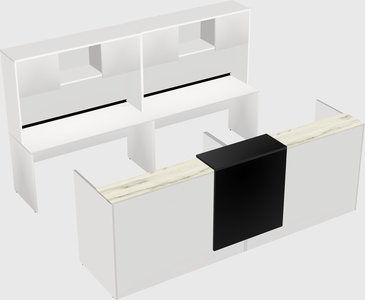 Shared u-shaped reception desks