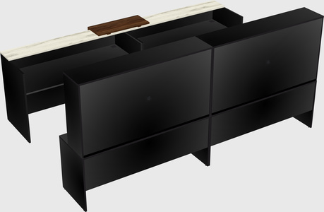 Shared u-shaped reception desks