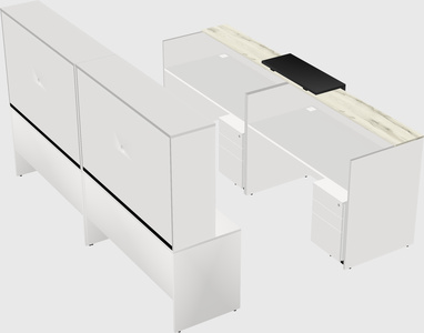 Shared u-shaped reception desks
