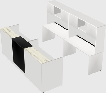 Shared u-shaped reception desks