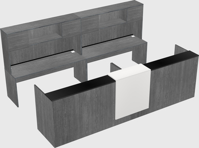 Shared u-shaped reception desks