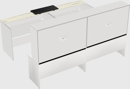 Shared u-shaped reception desks