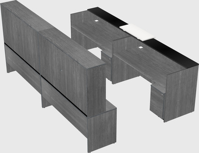Shared u-shaped reception desks