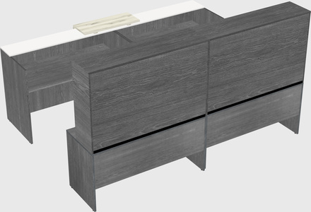 Shared u-shaped reception desks