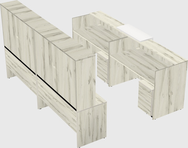 Shared u-shaped reception desks