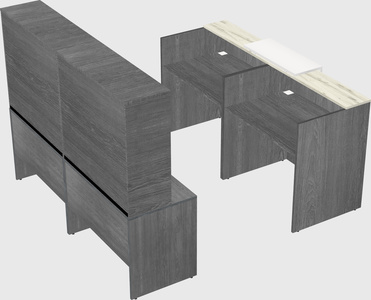 Shared u-shaped reception desks