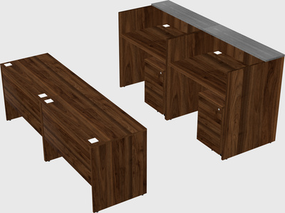 Shared u-shaped reception desks