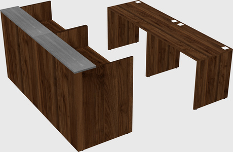 Shared u-shaped reception desks