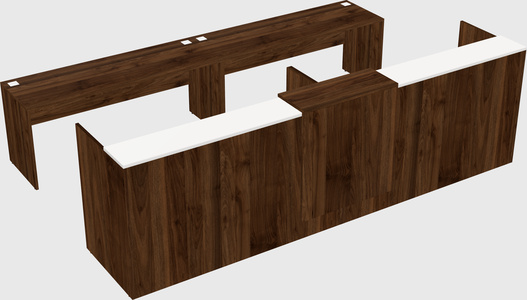 Shared u-shaped reception desks