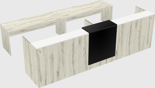 Shared u-shaped reception desks