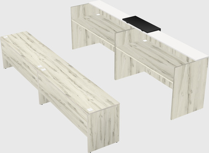 Shared u-shaped reception desks
