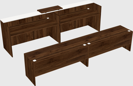 Shared u-shaped reception desks
