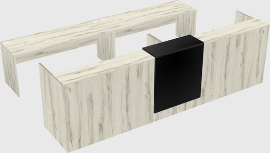 Shared u-shaped reception desks