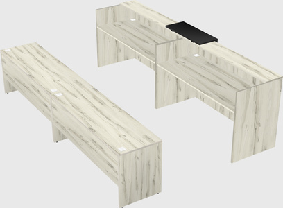 Shared u-shaped reception desks