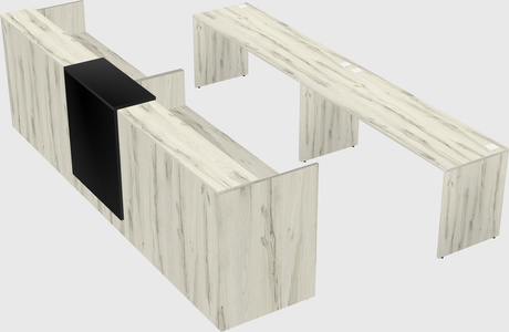 Shared u-shaped reception desks