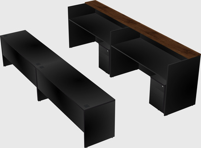 Shared u-shaped reception desks