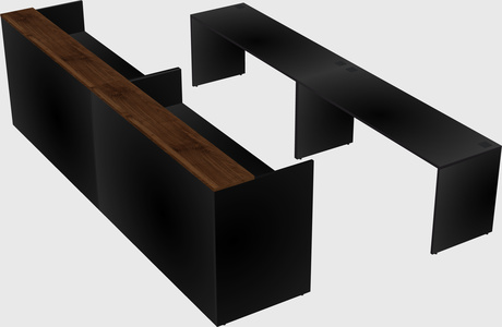 Shared u-shaped reception desks