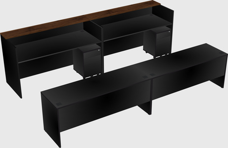 Shared u-shaped reception desks