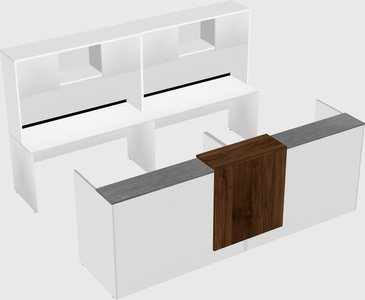 Shared u-shaped reception desks
