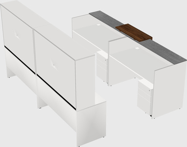 Shared u-shaped reception desks