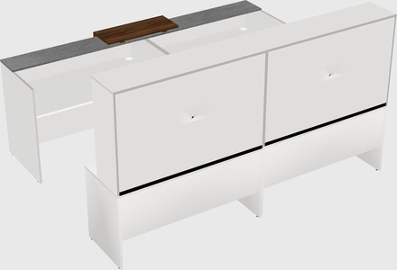 Shared u-shaped reception desks